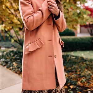 J. Crew Wool Ruffle Pocket Coat